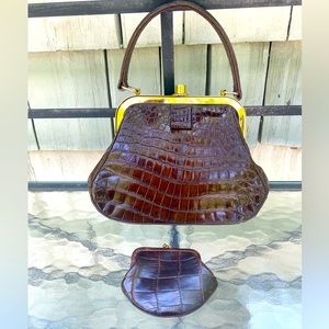 Vintage Alligator Bag and Change Purse